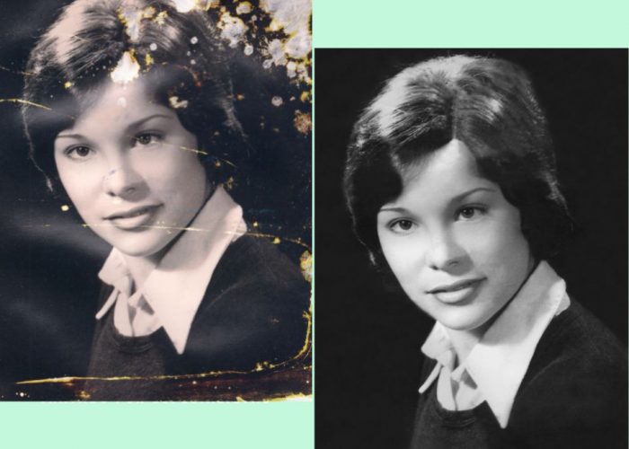 Ancienne photo – Avant-Après Restauration d'ancienne photo